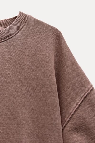SHORT SLEEVE RIBBED PLUSH SWEATSHIRT - Image 2